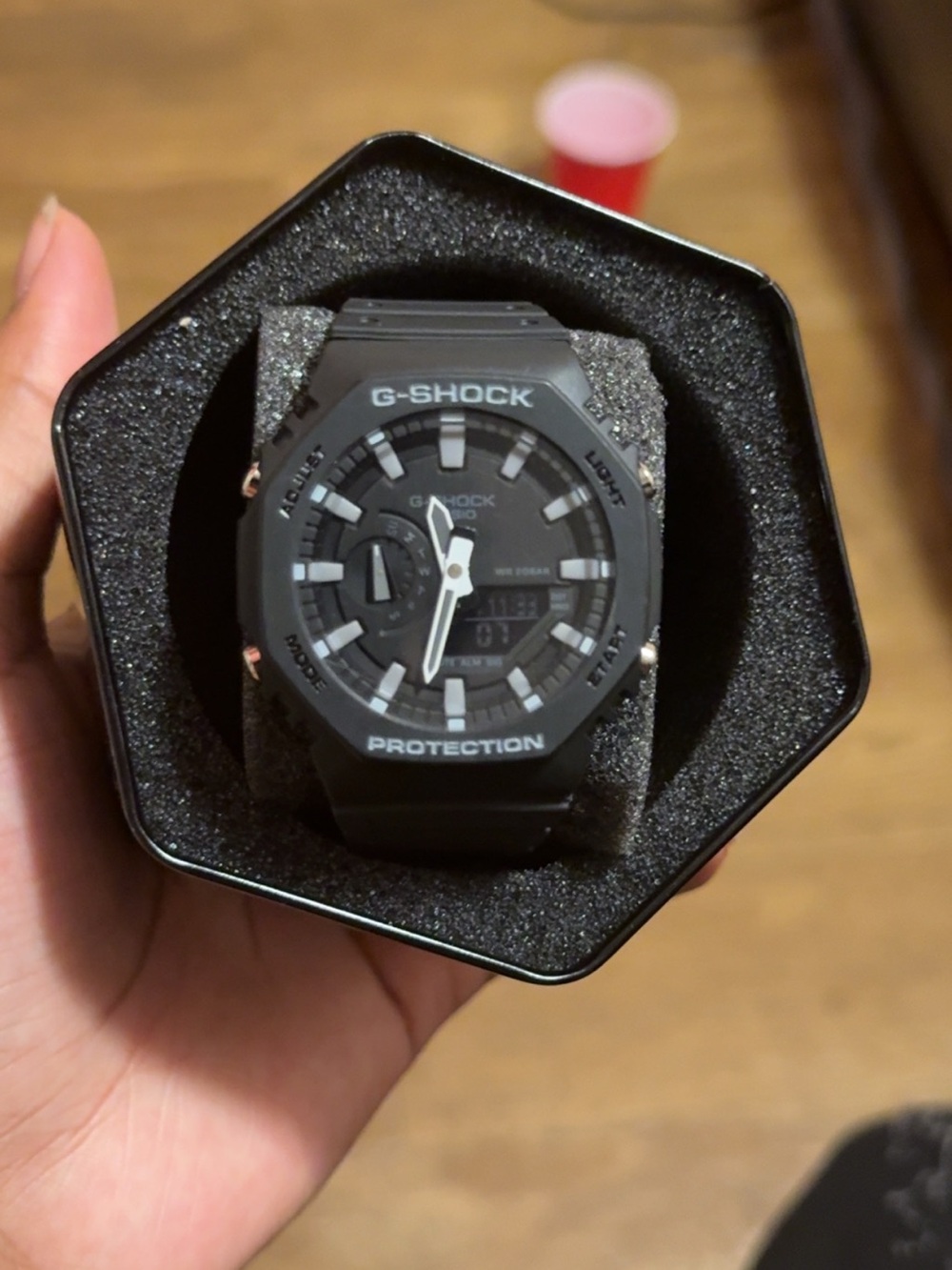 G-Shock Black and White Analog-Digital Resin Watch